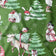 Tissu en coton - Rennes de Noël et Père Noël, vert