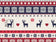 Tissu en coton - Rennes scandinaves de Noël rouge