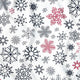Tissu en coton - Flocons de neige de Noël rouge-noir