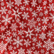 Tissu en coton - Flocons de neige de Noël rouge