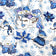 Tissu en coton - Bonshommes de neige bleus de Noël