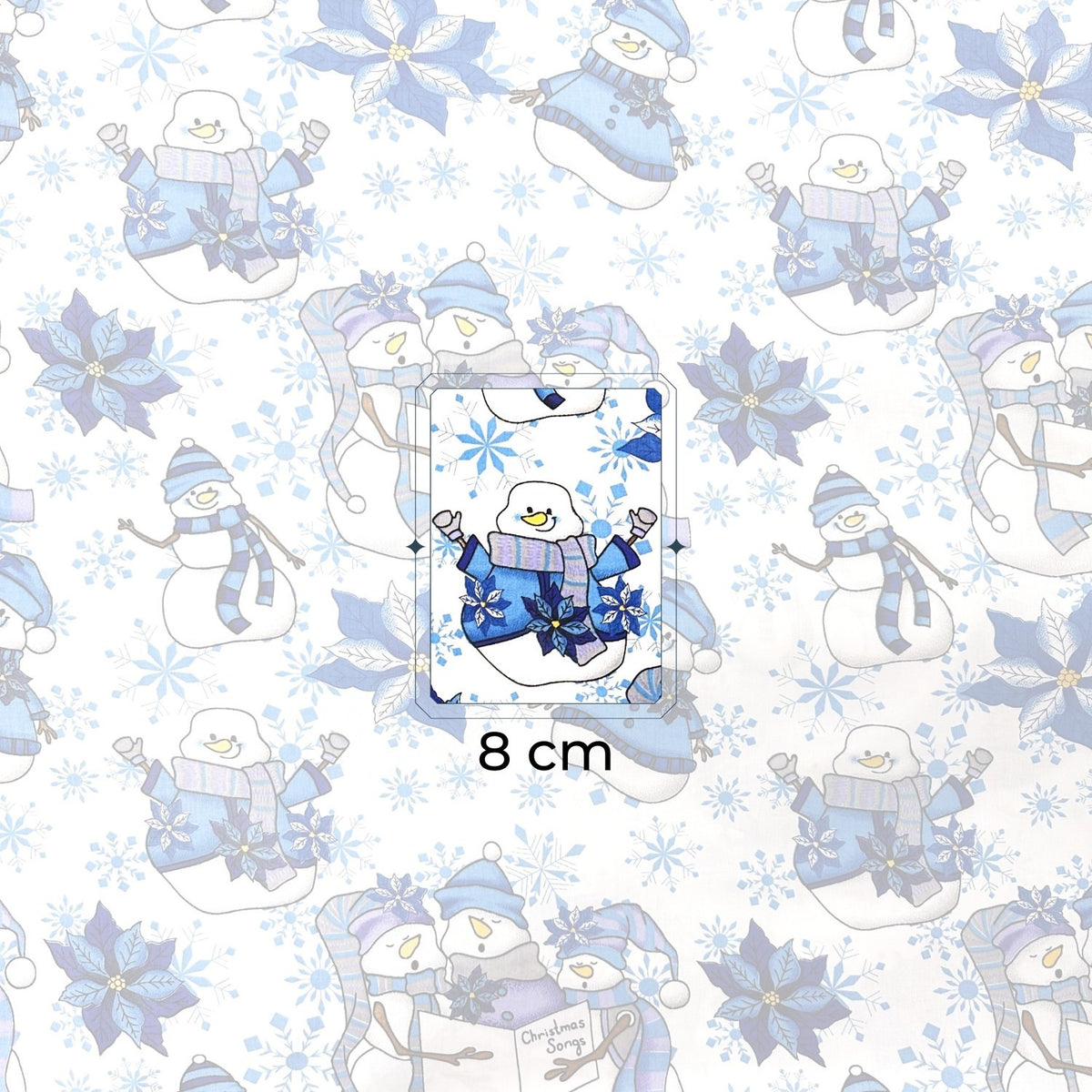 Cotton Fabric - Christmas blue snowmen