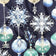 Tissu en coton - Boules décoratives de Noël bleu marine