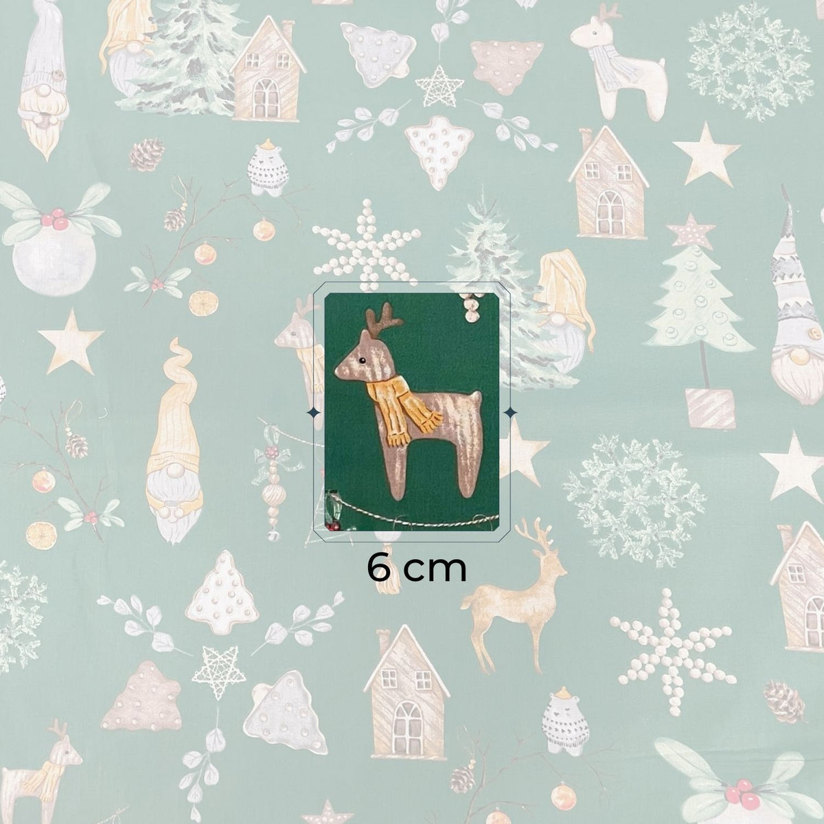 Cotton Fabric - Christmas mood, Green