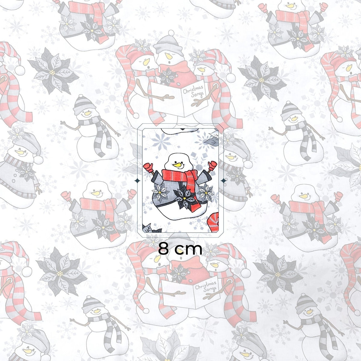 Cotton Fabric - Christmas red snowmen