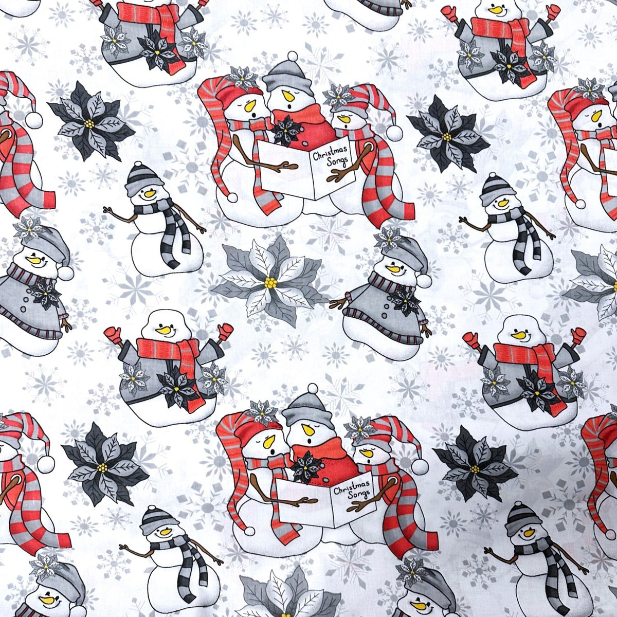Cotton Fabric - Christmas red snowmen