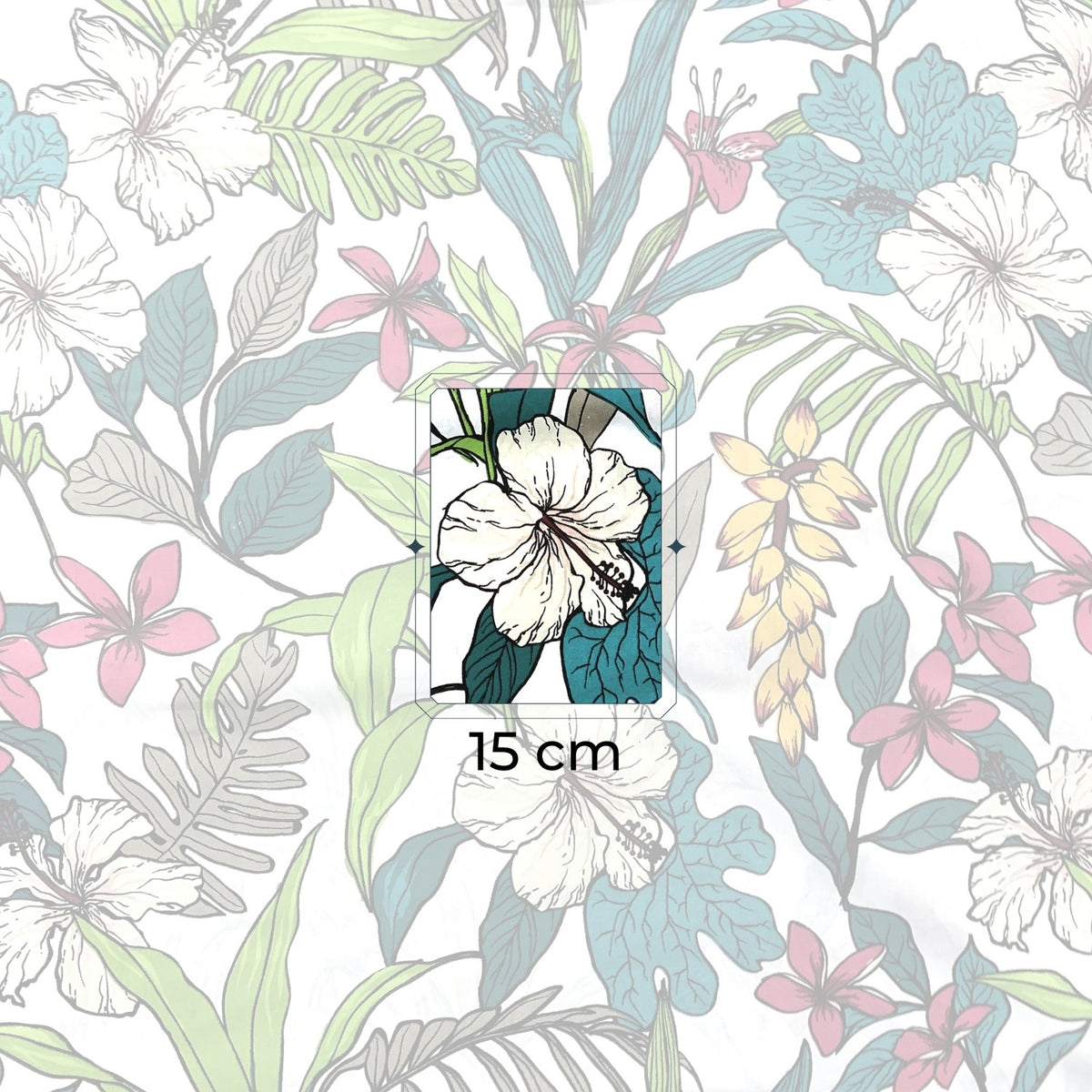 Cotton Fabric - Colorful Botany, White