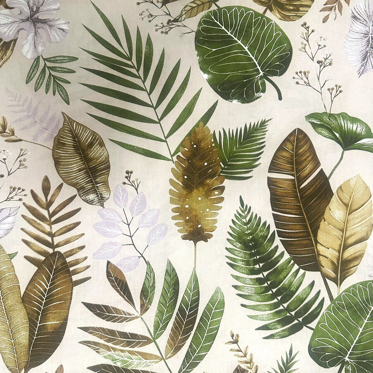 Cotton Fabric - Flowers on beige