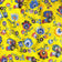 Tissu en coton - Coq folklorique jaune