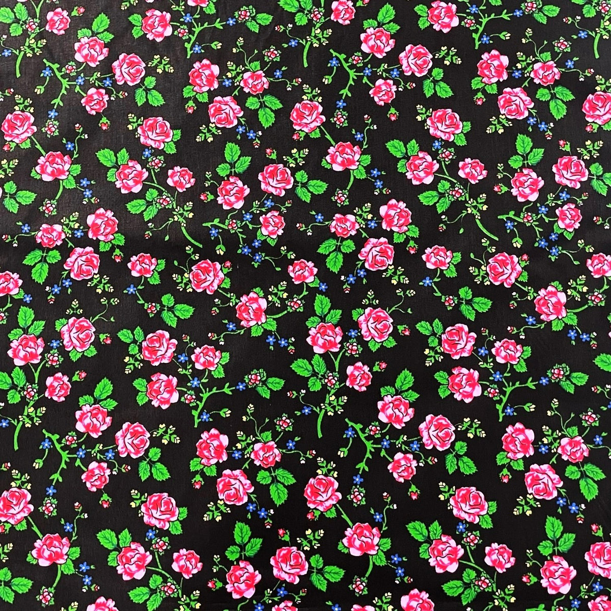 Cotton Fabric - Highland Flowers Black II