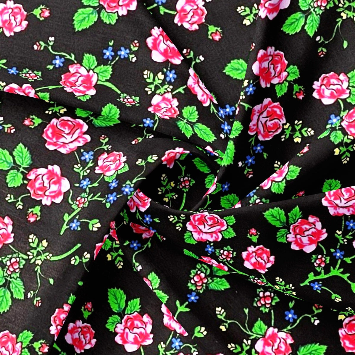 Cotton Fabric - Highland Flowers Black II