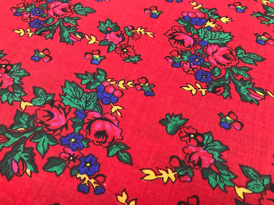 Cotton Fabric - Highland Flowers Red