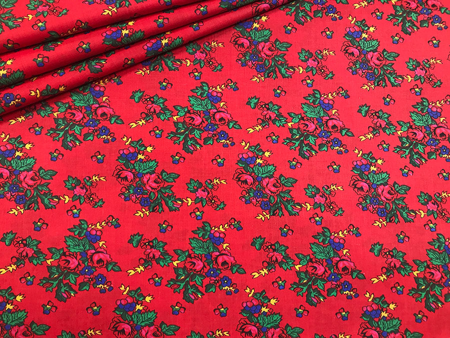 Cotton Fabric - Highland Flowers Red