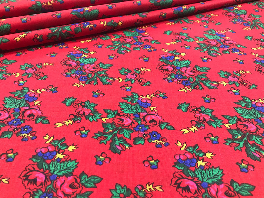 Cotton Fabric - Highland Flowers Red