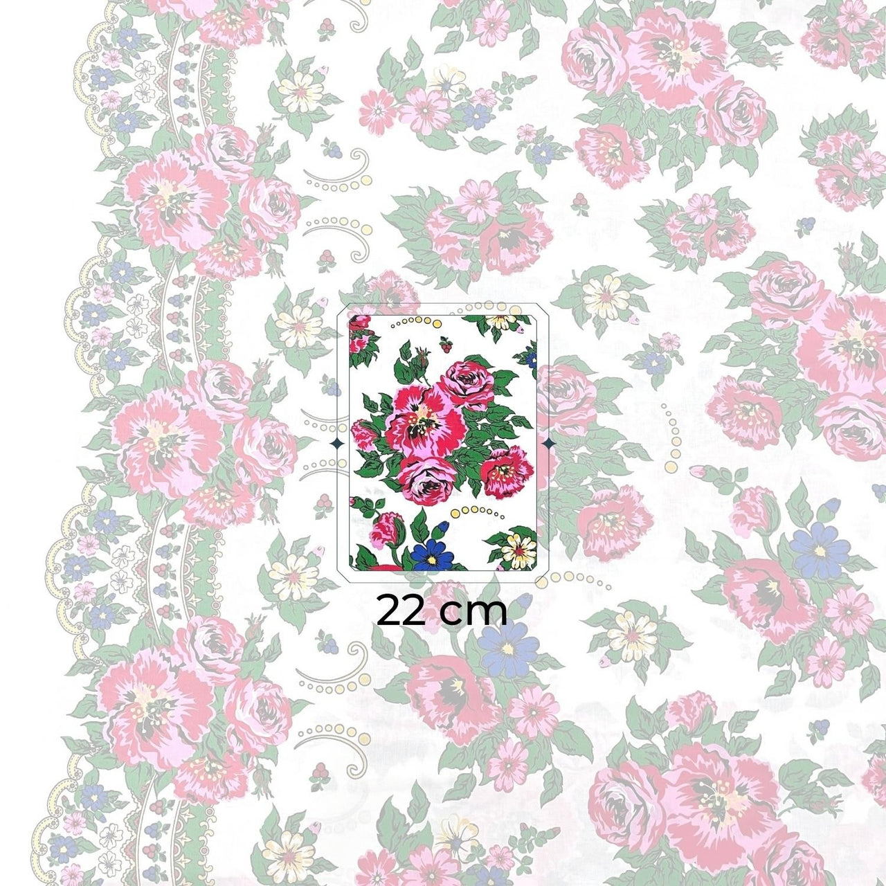 Cotton Fabric - Highland Scarf on White