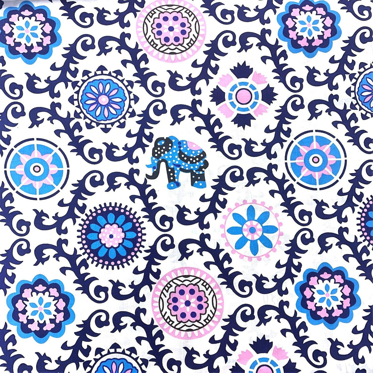 Cotton Fabric - Indian Elephant Pattern