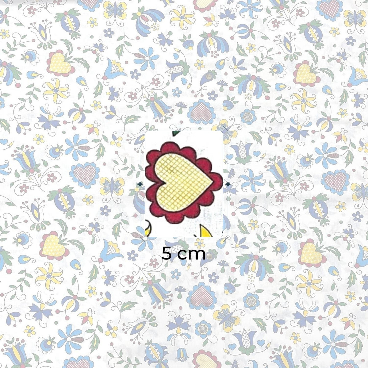 Cotton Fabric - Kashubia Folklore White