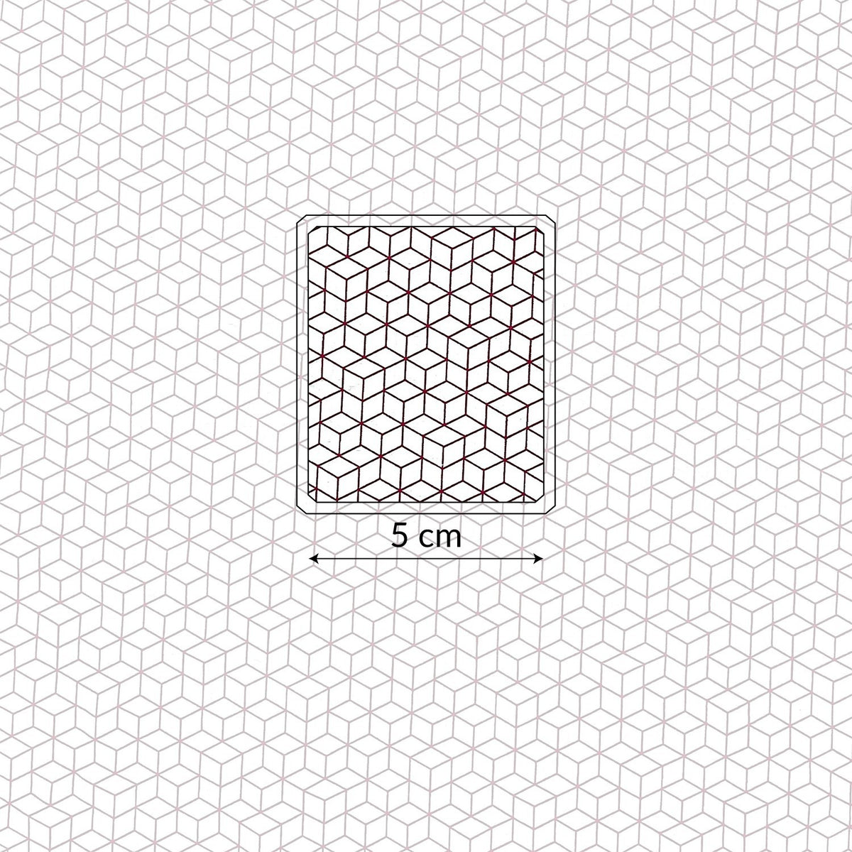 Cotton Fabric - Maroon 3D Cubes