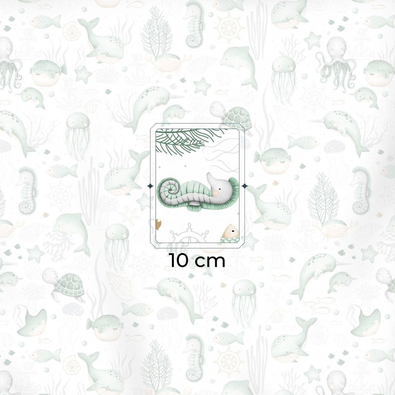 Cotton Fabric - Mint Ocean