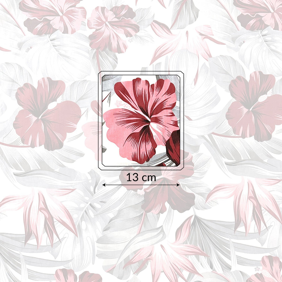Cotton Fabric - Monstera light burgundy