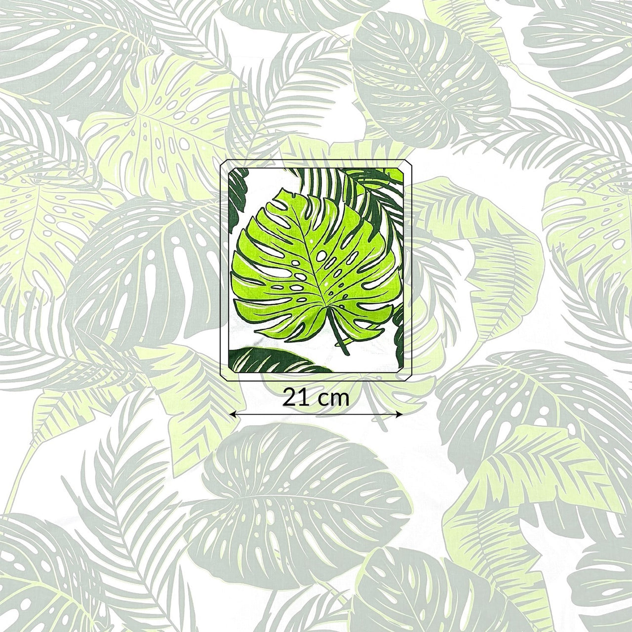 Cotton Fabric - Monstera on White