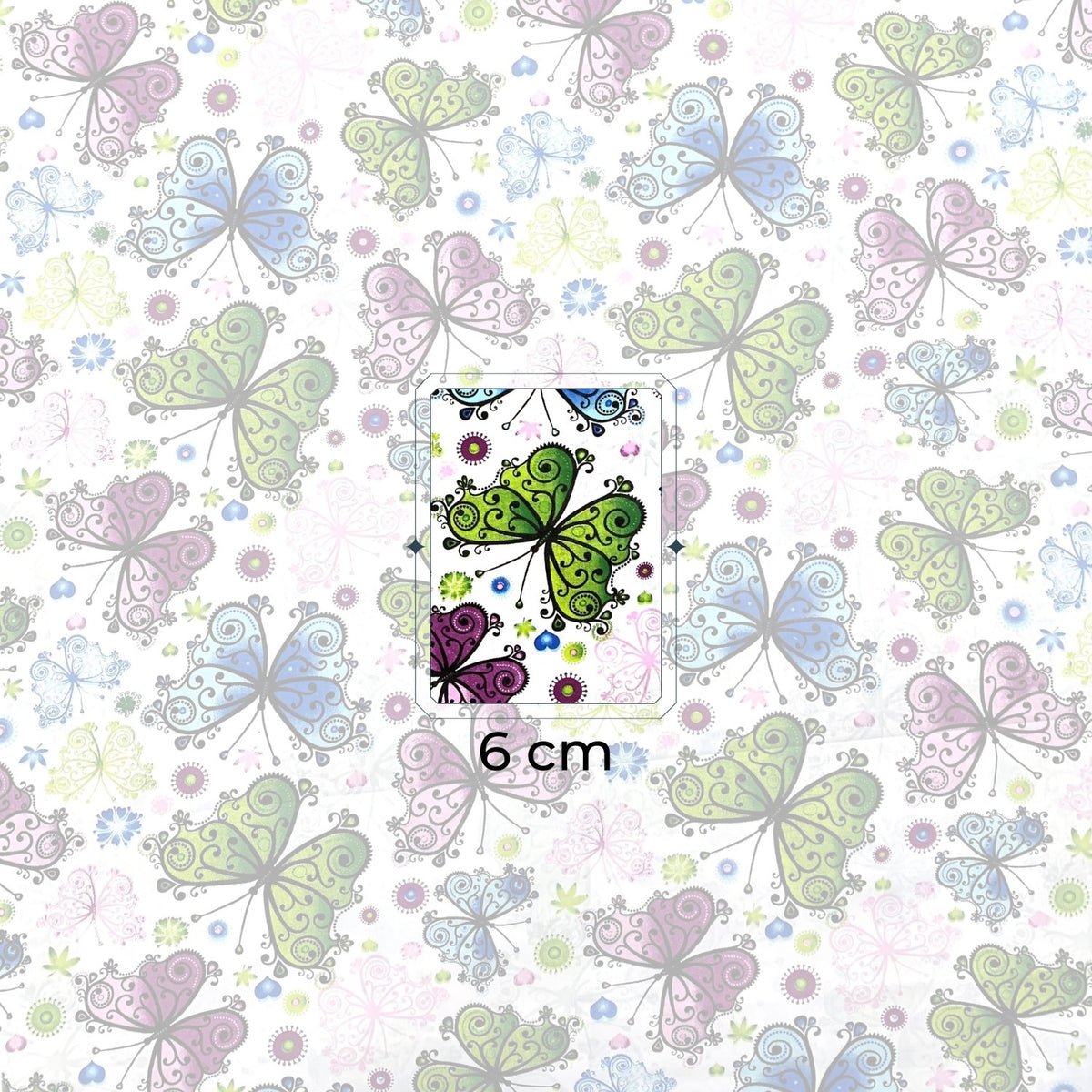 Cotton Fabric - Multicolor Openwork Butterflies