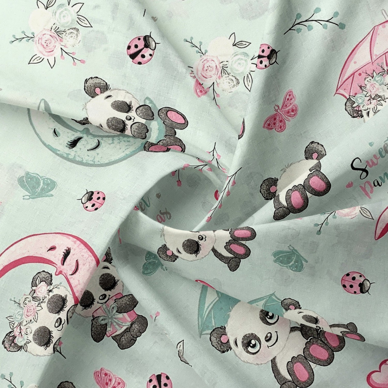 Cotton Fabric - Pastel Pandas