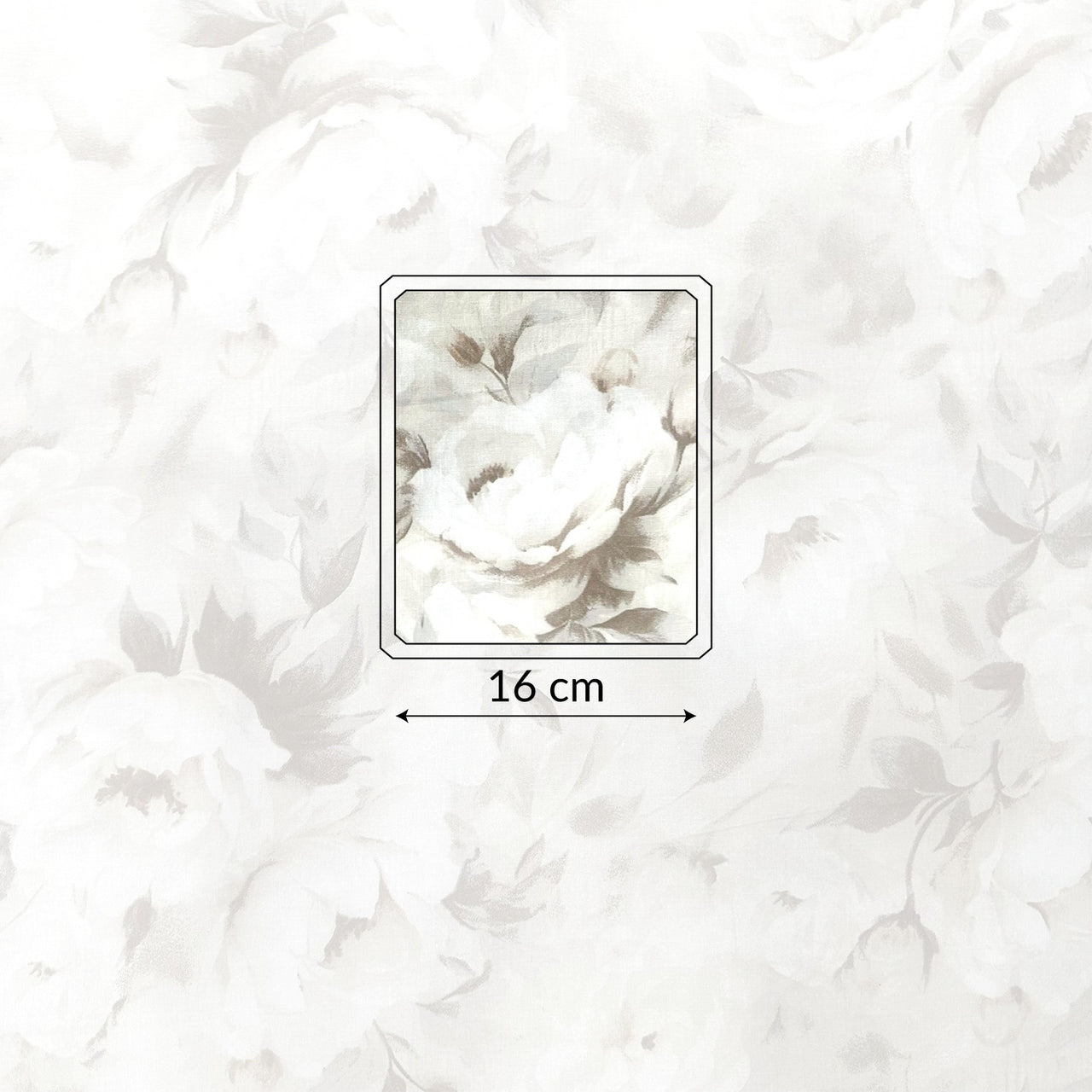 Cotton Fabric - Peony Flowers on Beige