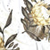 Tissu en coton - Fleur de protea, or