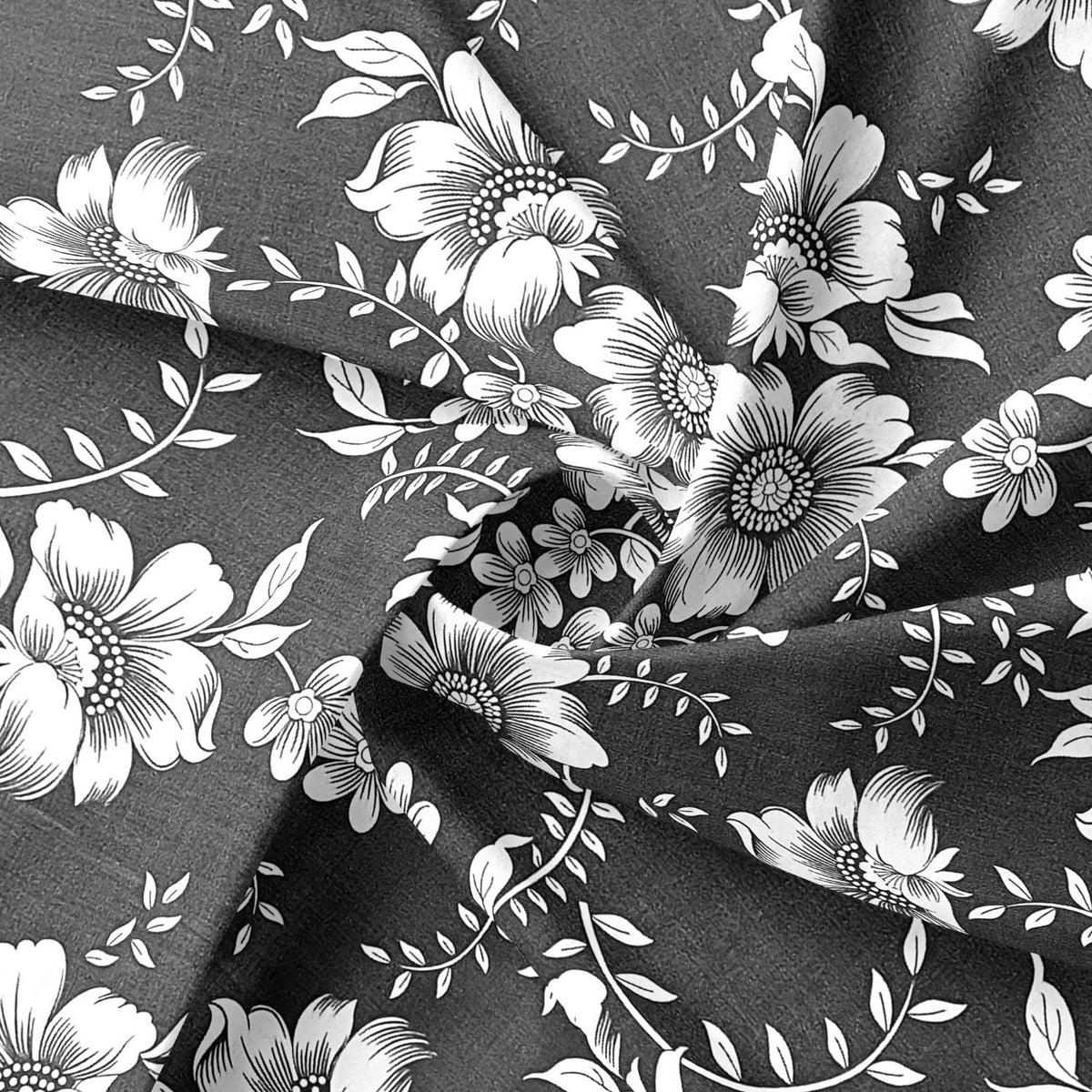 Cotton Fabric - RICARDO, Gray