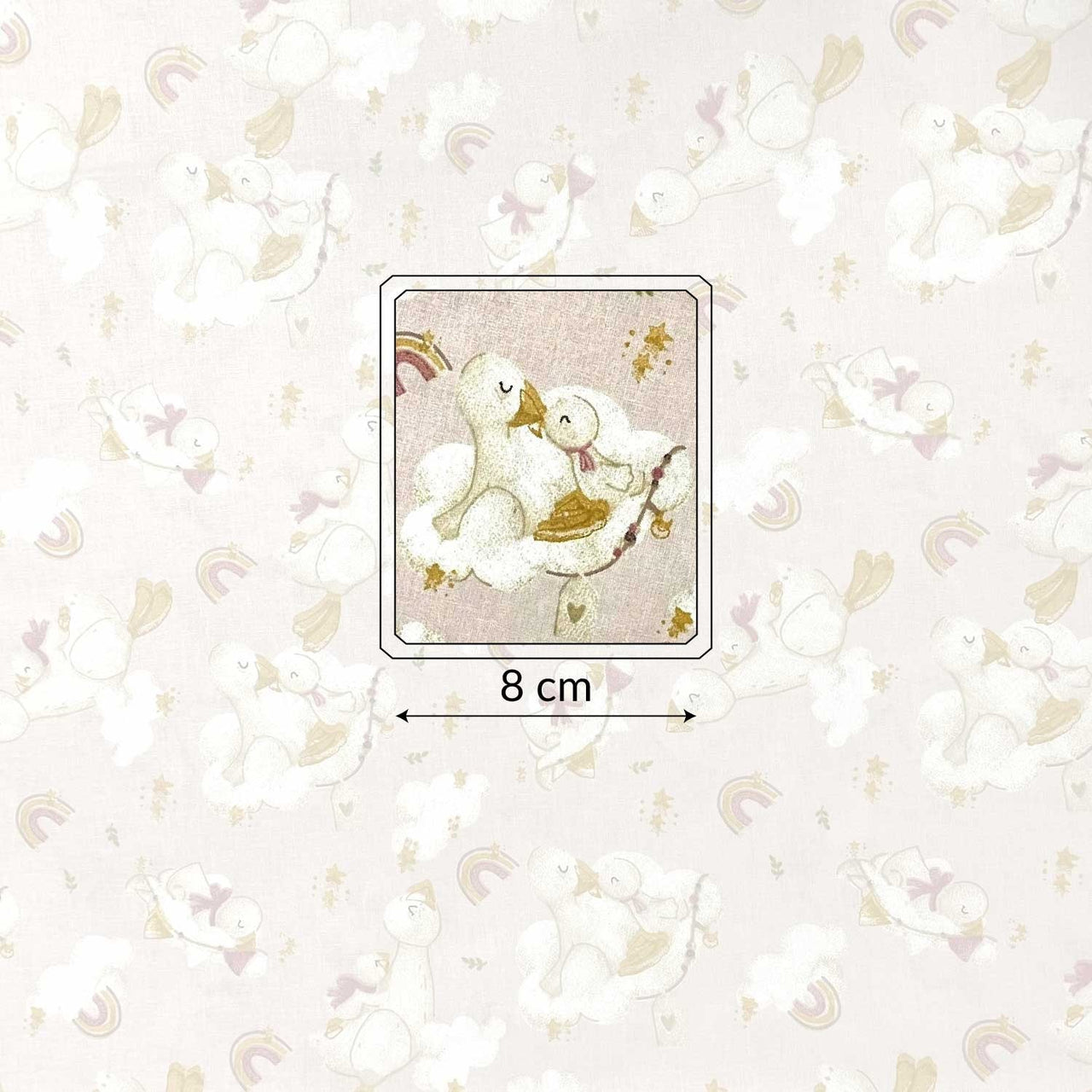 Cotton Fabric - Sweet goose, dirty pink