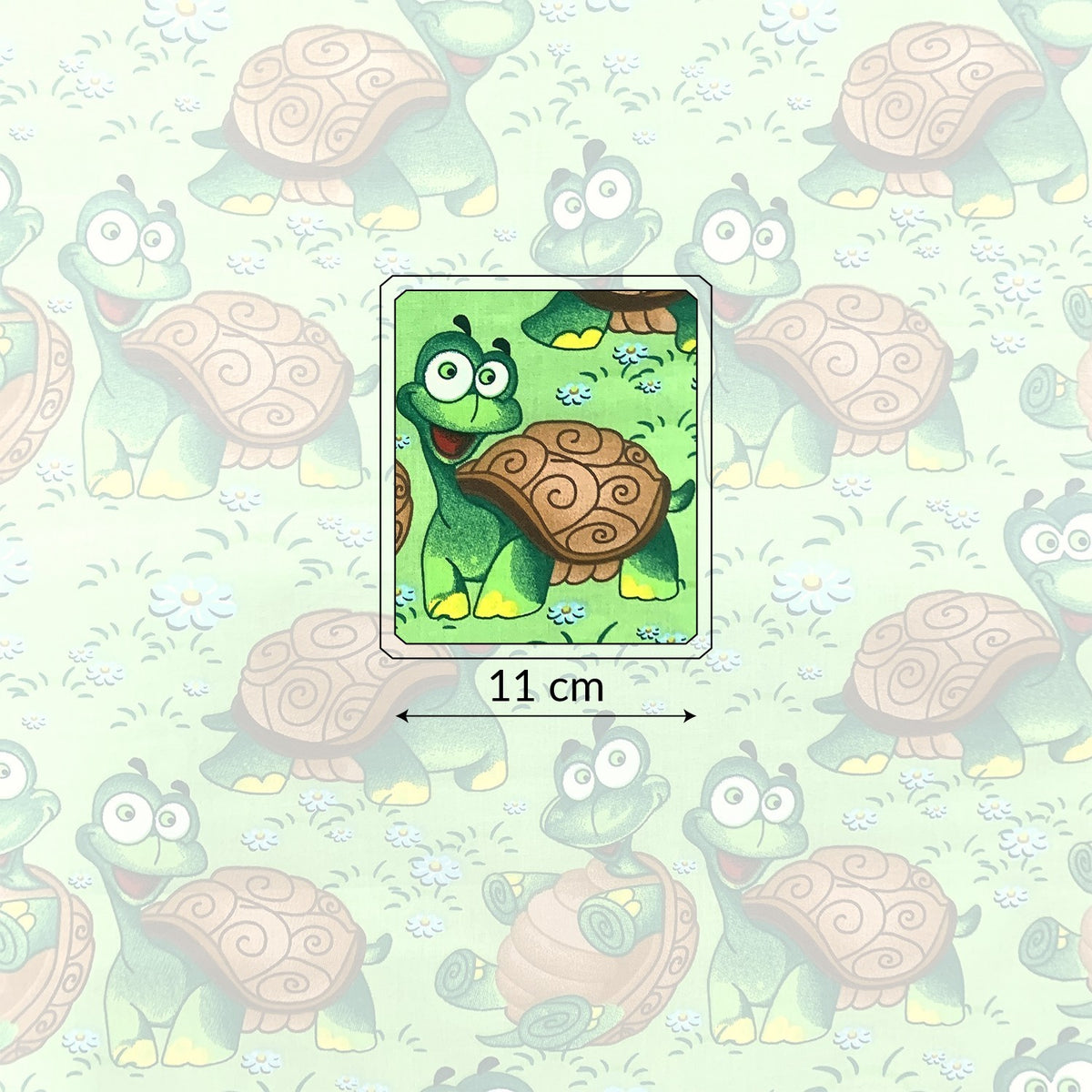 Cotton Fabric - Turtles on Green