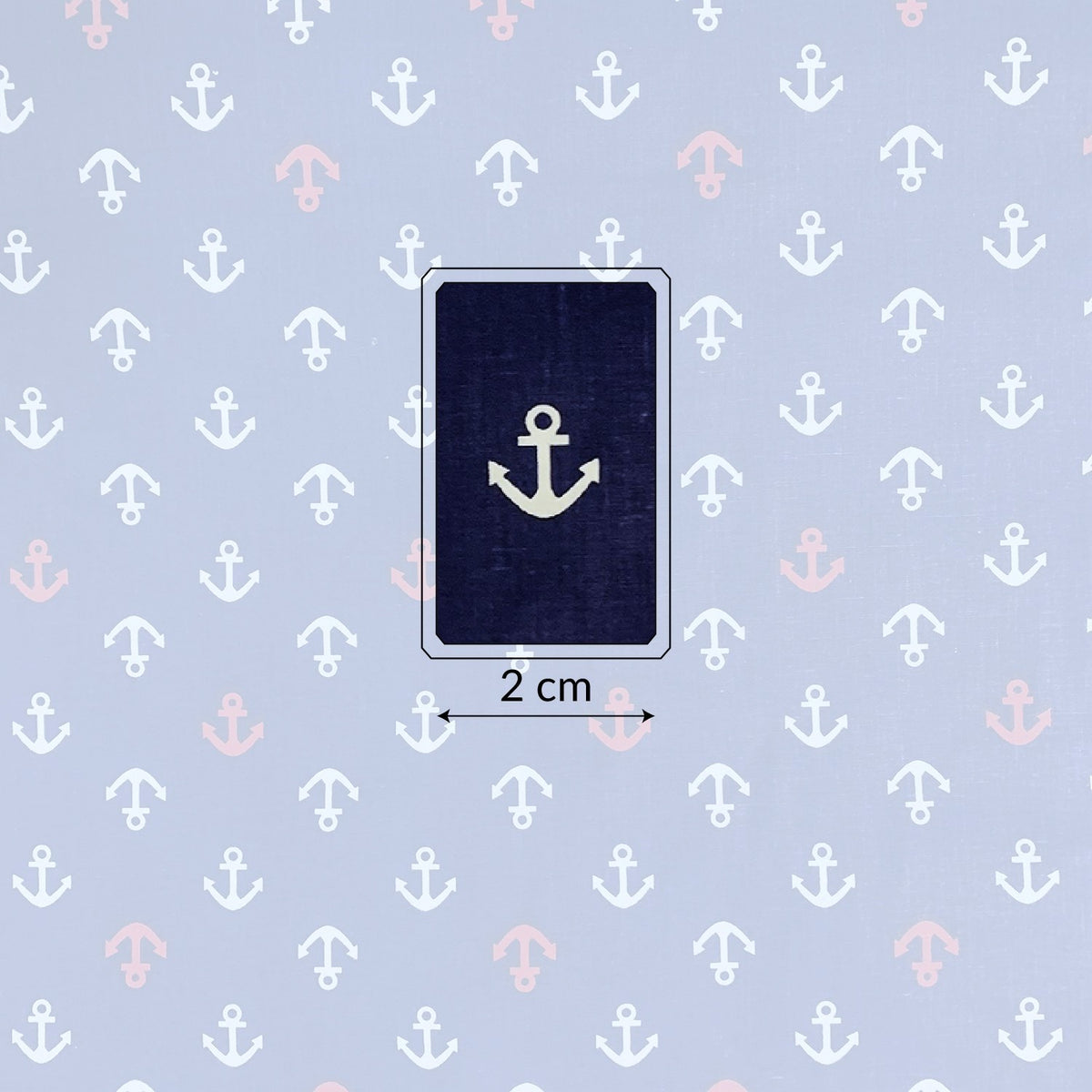 Cotton Fabric - White-Red Anchors on Navy Blue