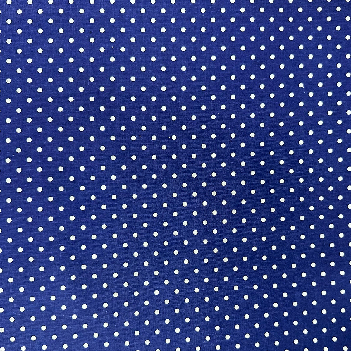 Cotton Fabric - White Dots on Navy Blue 4 mm