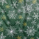 Tissu en coton - Flocons de neige blancs et dorés sur fond vert