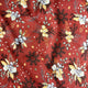 Tissu en coton - Composition hivernale sur fond rouge