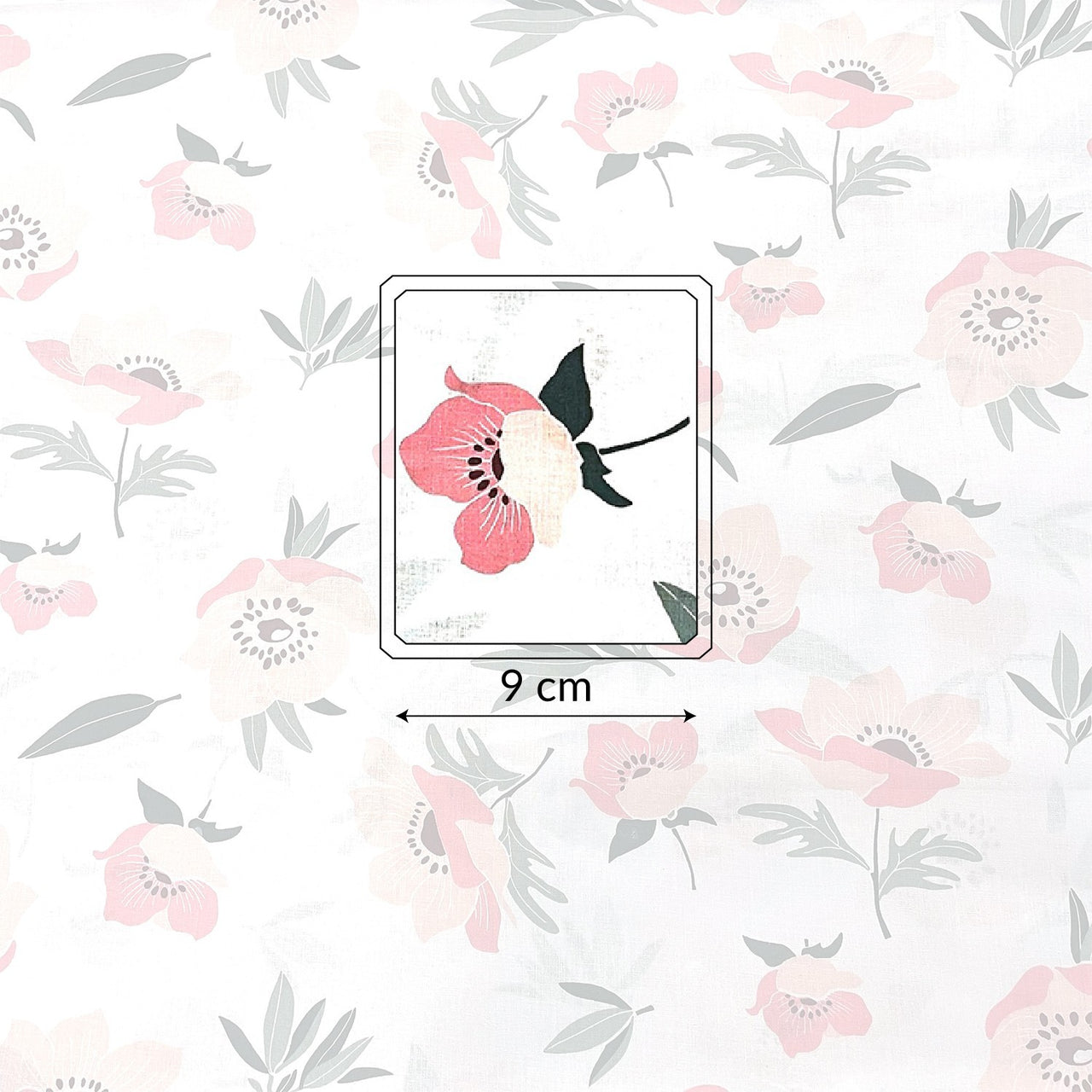 Cotton Fabric - dark pink poppy seeds on white