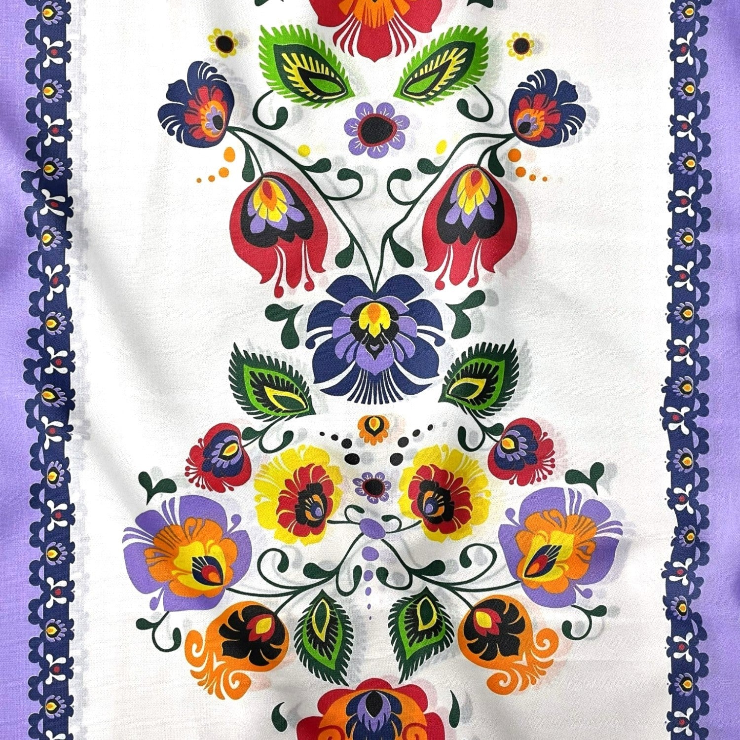 Cotton Fabric - Łowicz Folklore Purple Stripes