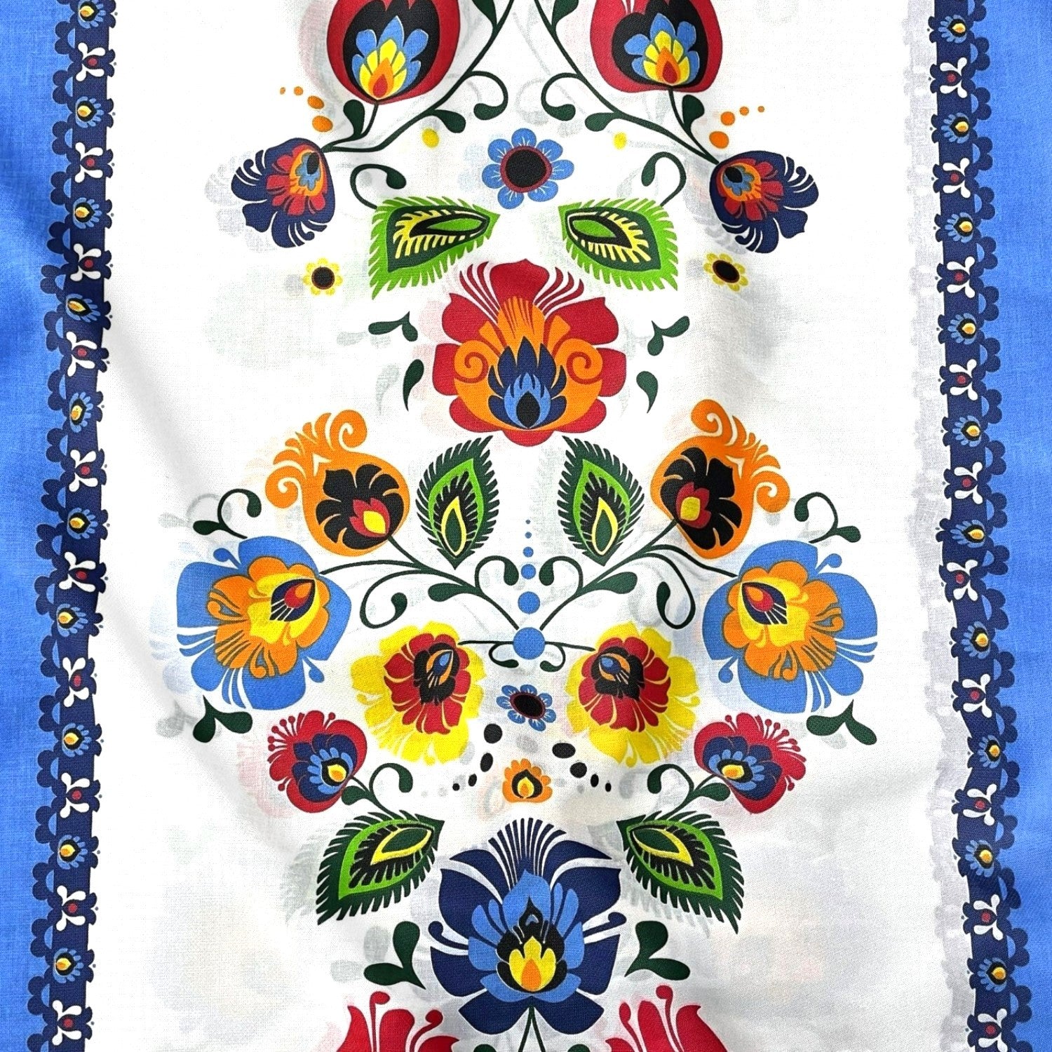 Cotton Fabric - Łowicz Folklore Stripes Blue