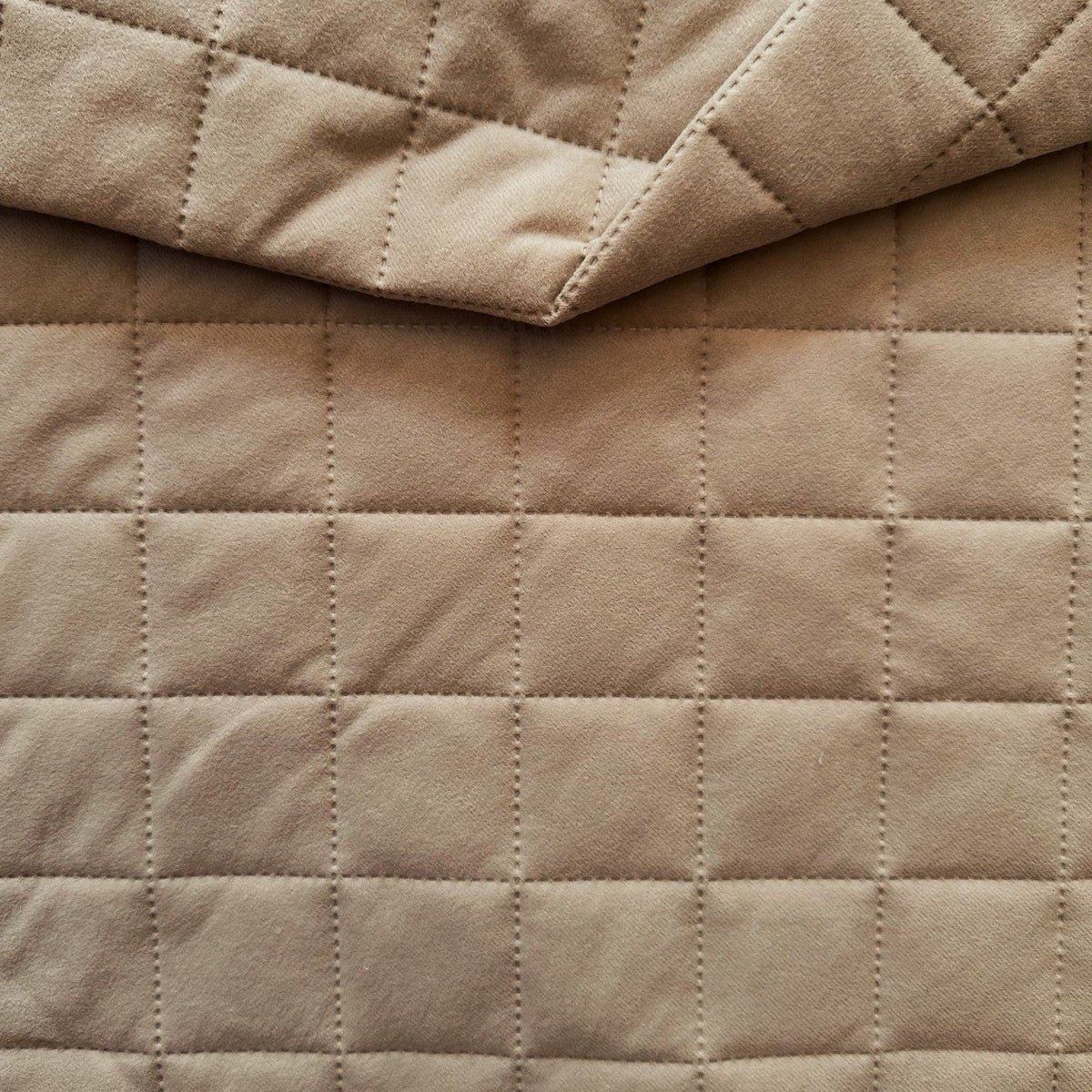 Upholstery Fabric Quilted Microfiber Diamond 5x5 - Beige