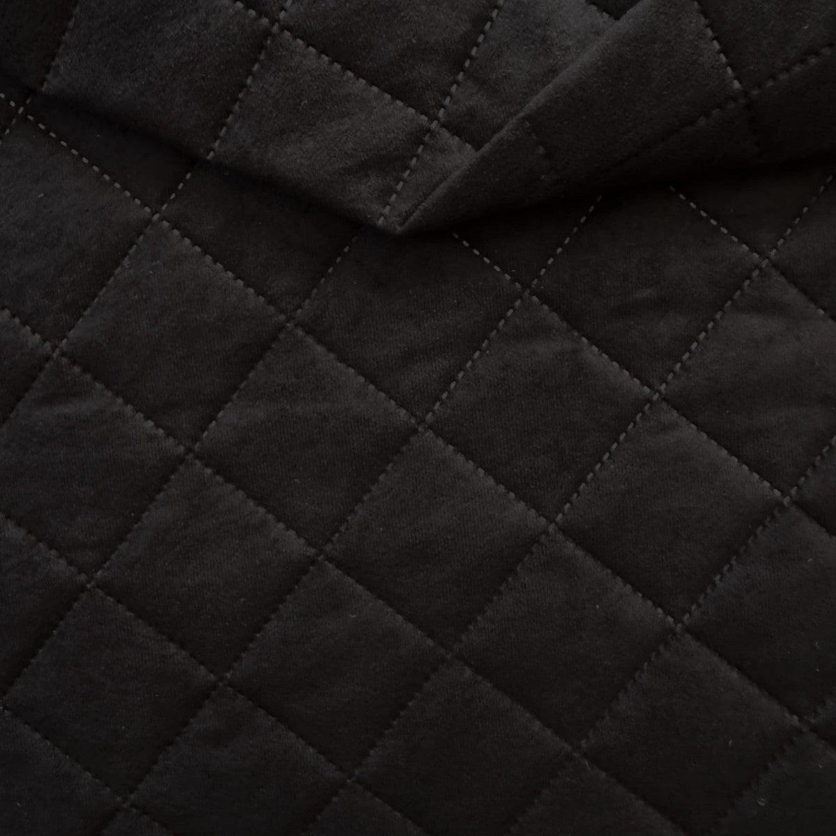 Upholstery Fabric Quilted Microfiber Diamond 5x5 - Black