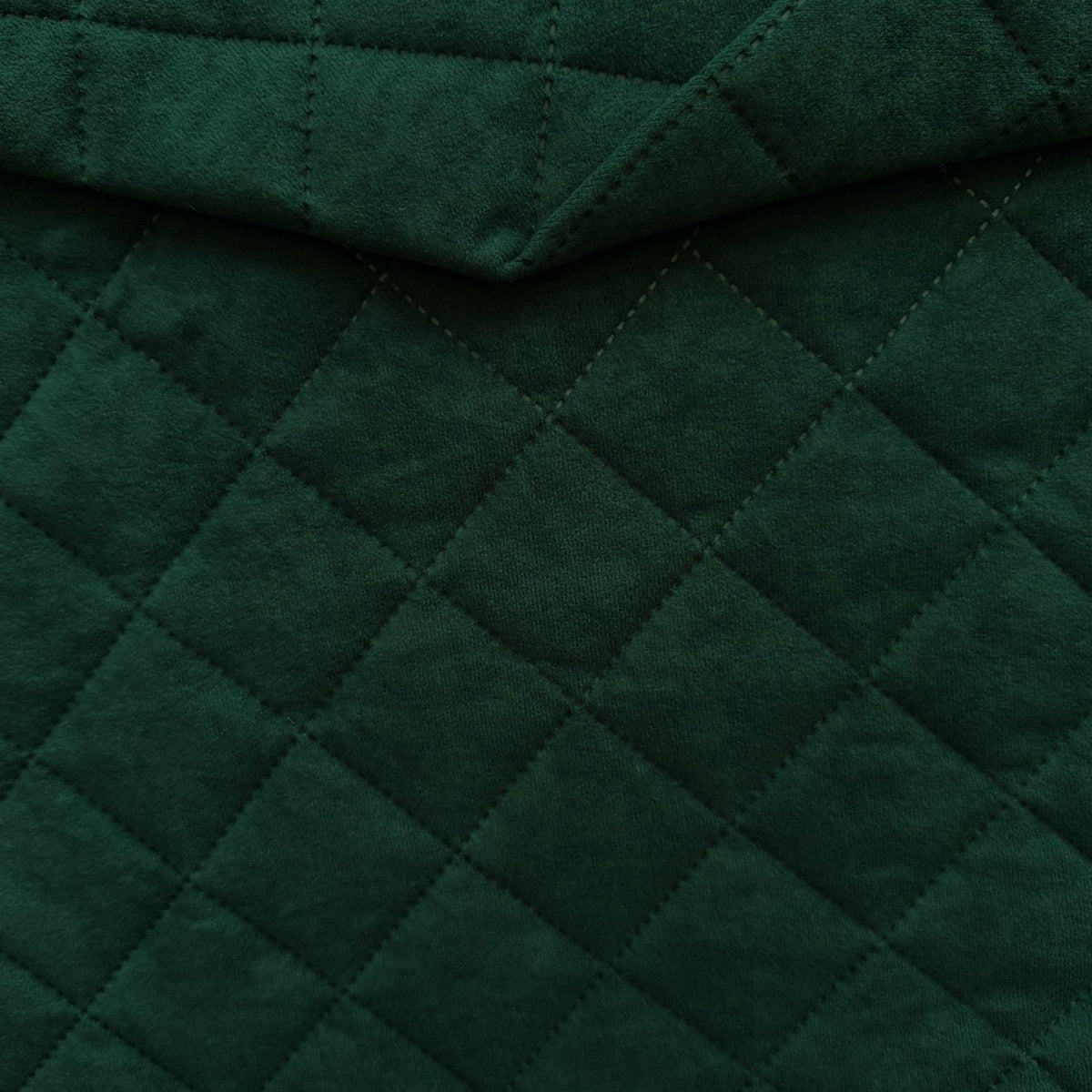 Upholstery Fabric Quilted Microfiber Diamond 5x5 - Bottle green