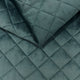 Tissu d’ameublement velours matelassé motif losange 5x5 - azur