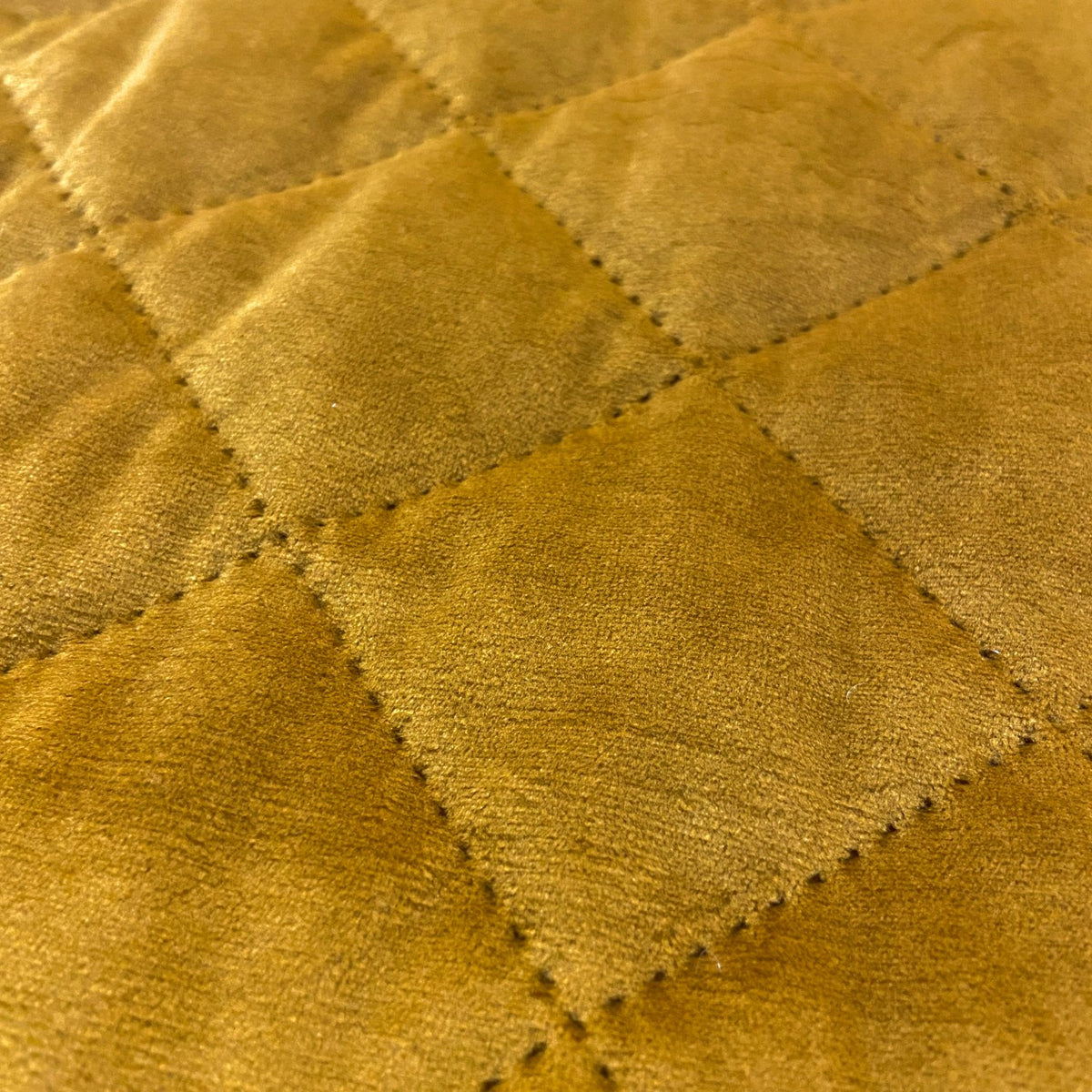 Upholstery Fabric Quilted Velour Diamond 5x5 - Mustard