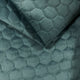 Tissu d’ameublement velours matelassé motif hexagone - azur