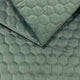 Tissu d’ameublement velours matelassé motif hexagone - menthe