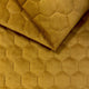 Tissu d’ameublement velours matelassé motif hexagone - moutarde