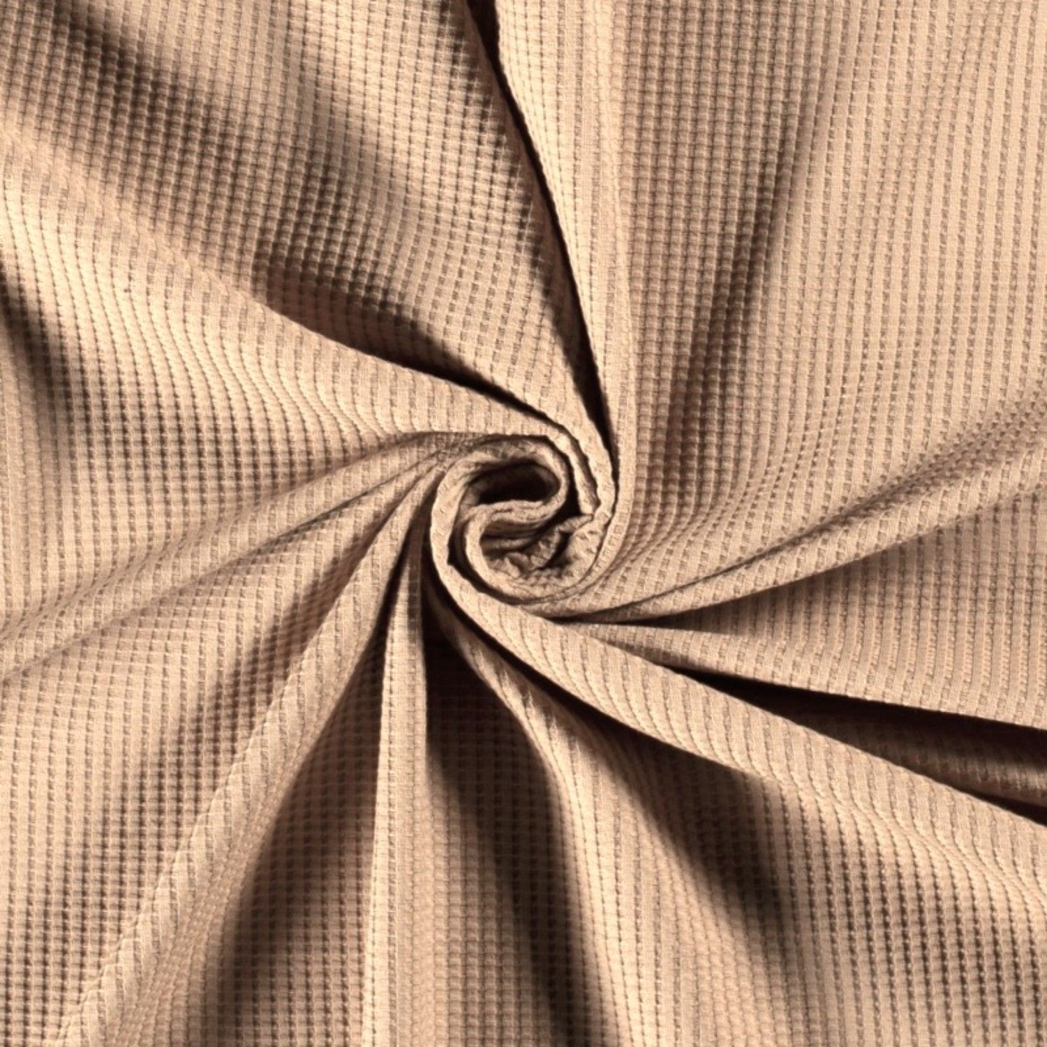 Tissu nid d'abeille en coton - beige