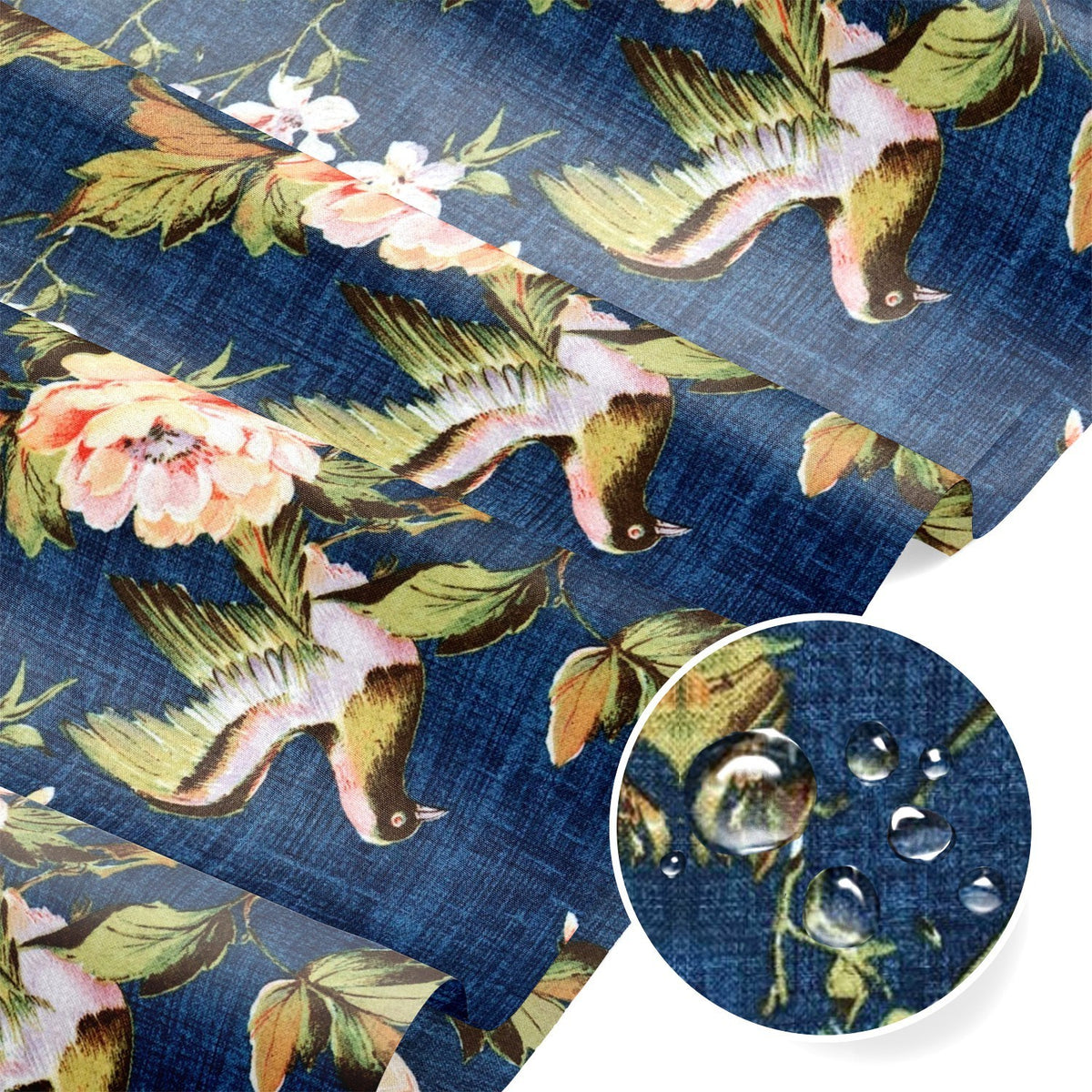 Water Resistant Fabric Oxford - Birds and Jeans